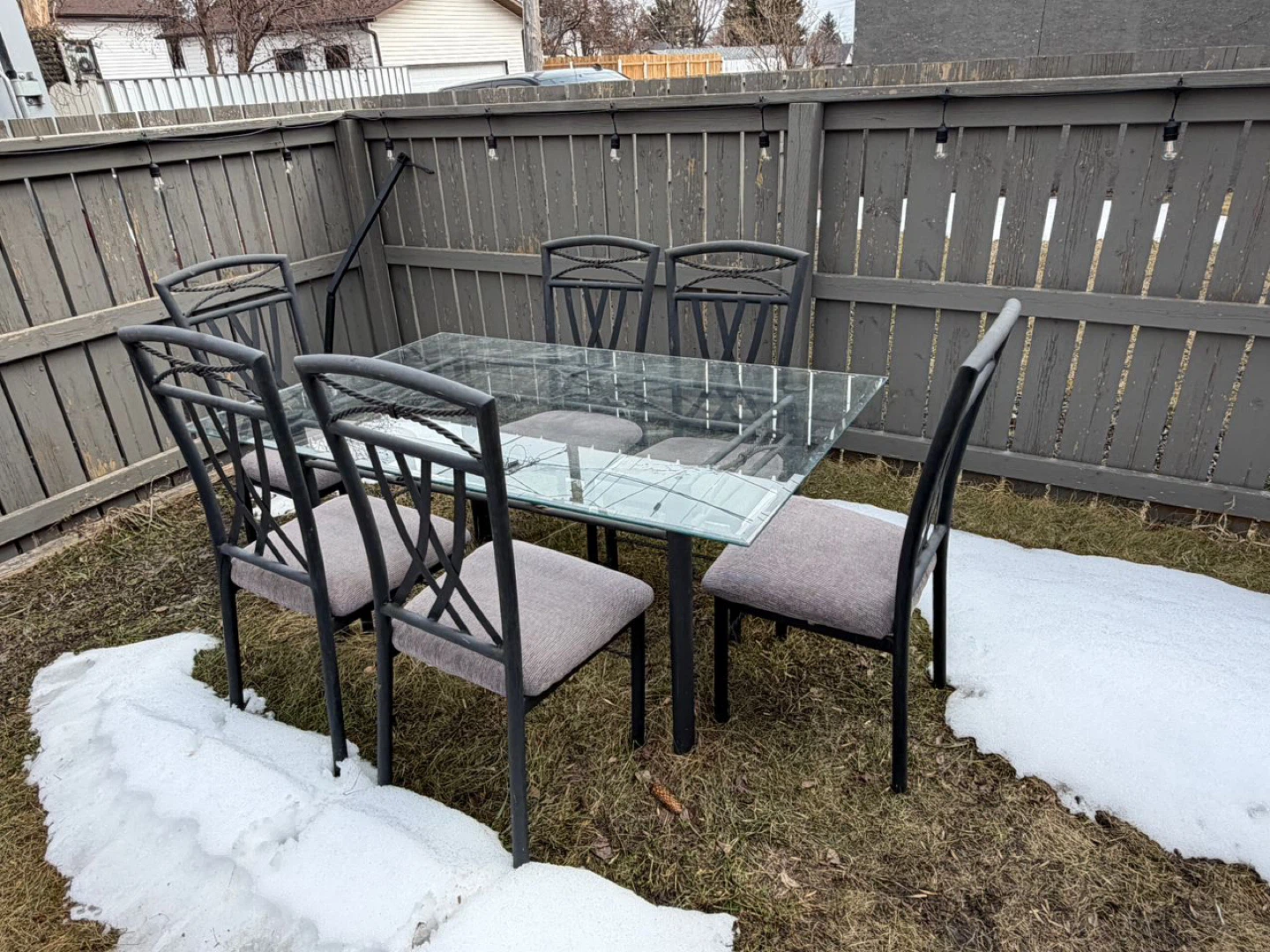Glass Top Dining Set with 6 Chairs - photo 3