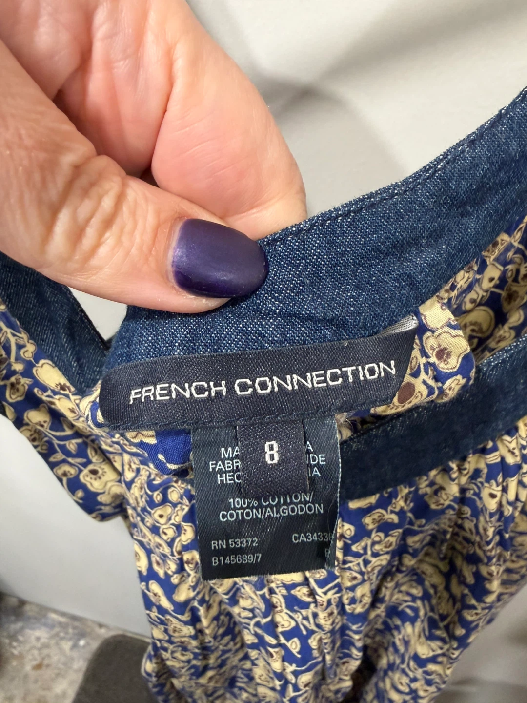 French Connection Blue Floral Dress Size 8 - photo 3