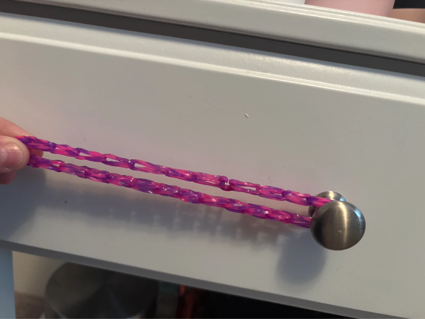 Handmade Rainbow Loom Bracelet - Pink & Purple - photo 3