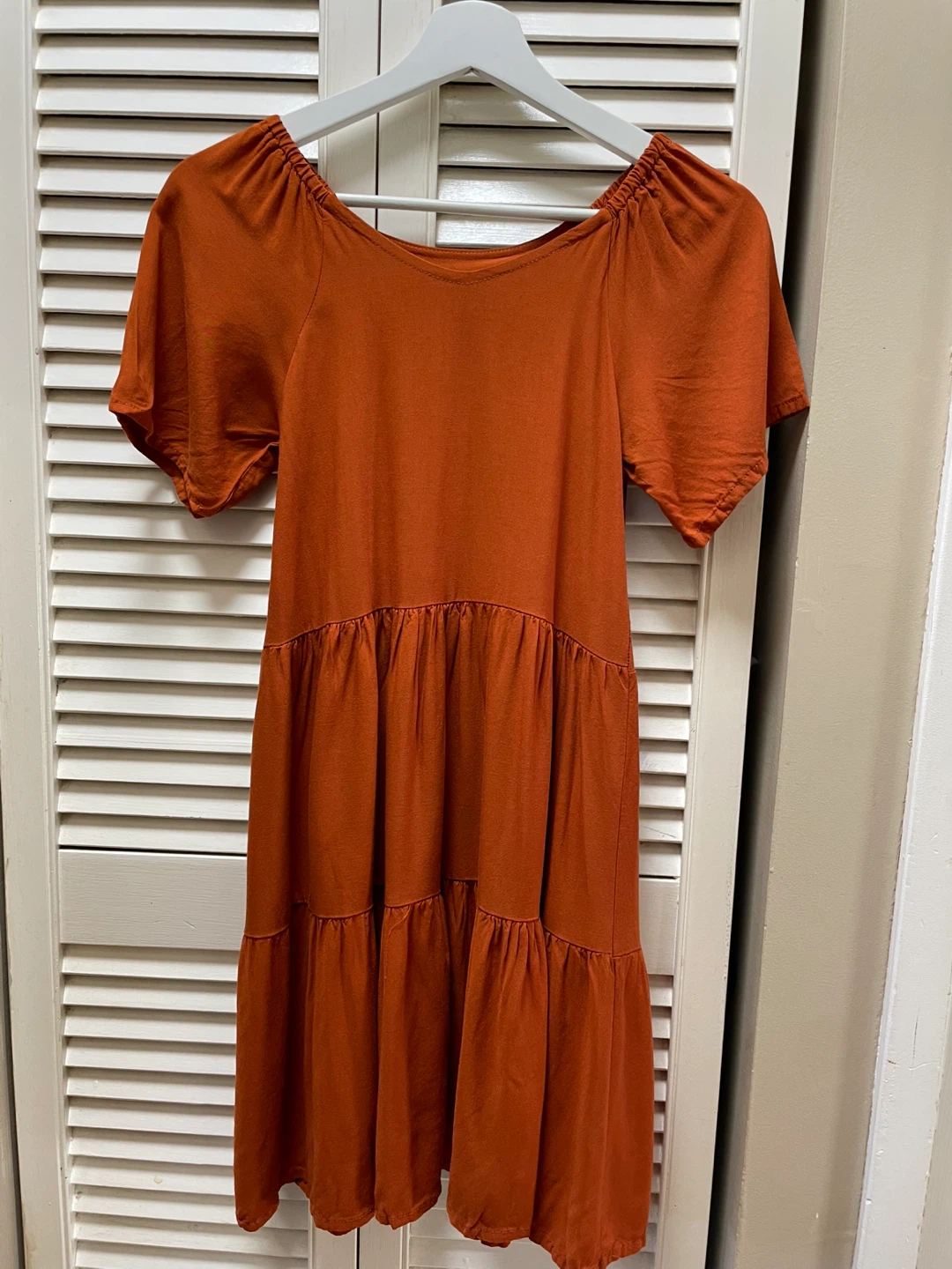 Terracotta Tiered Dress - Size S
