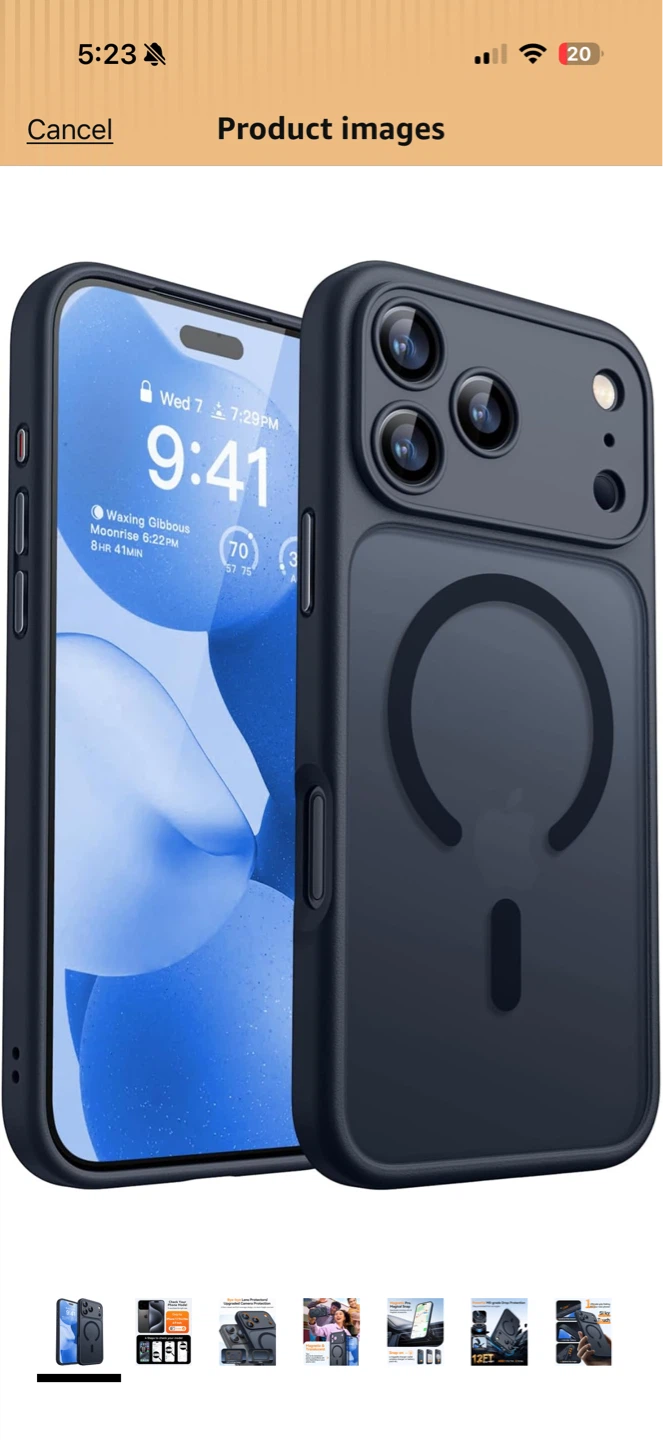 iPhone 14 Pro Max Case - Clear Back with Magnetic Ring