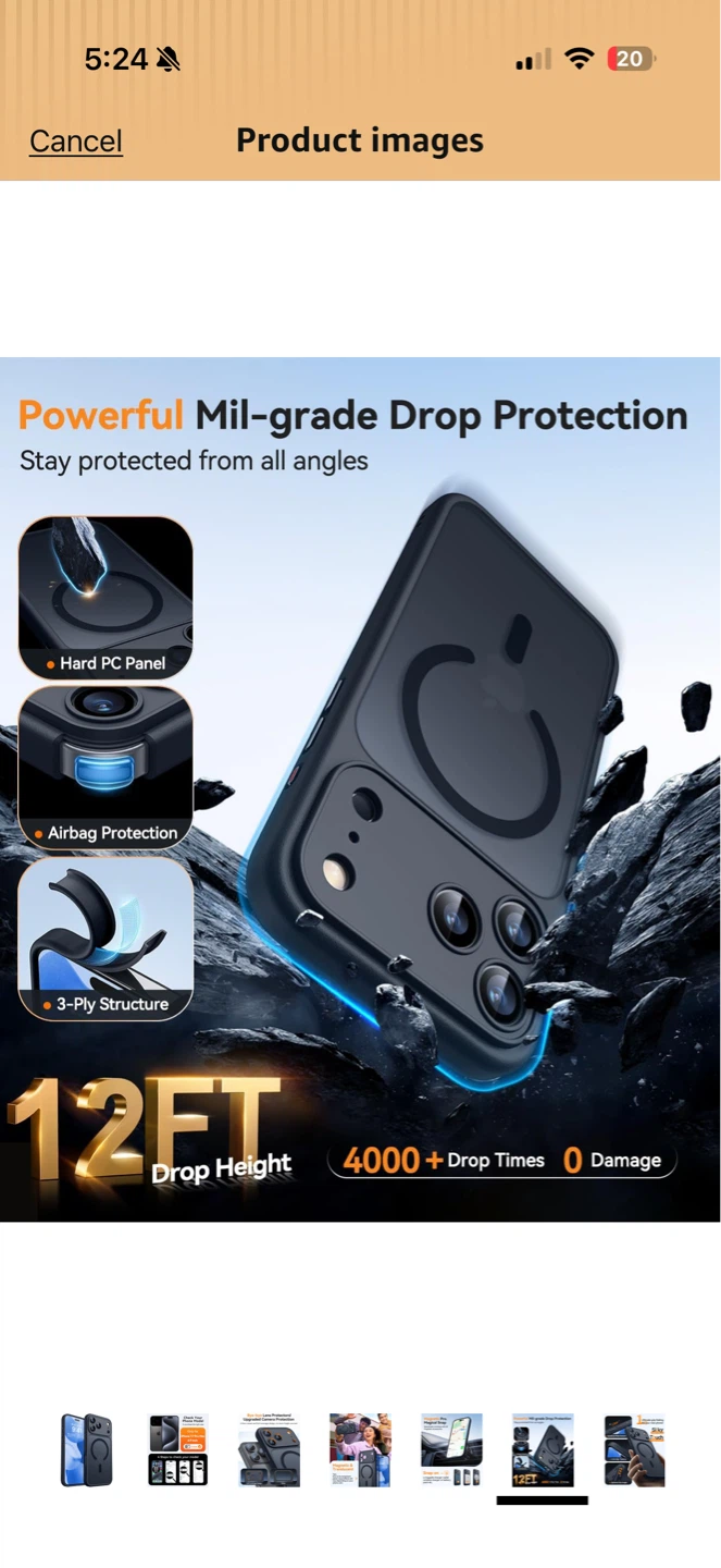 iPhone 14 Pro Max Case - Clear Back with Magnetic Ring - photo 3
