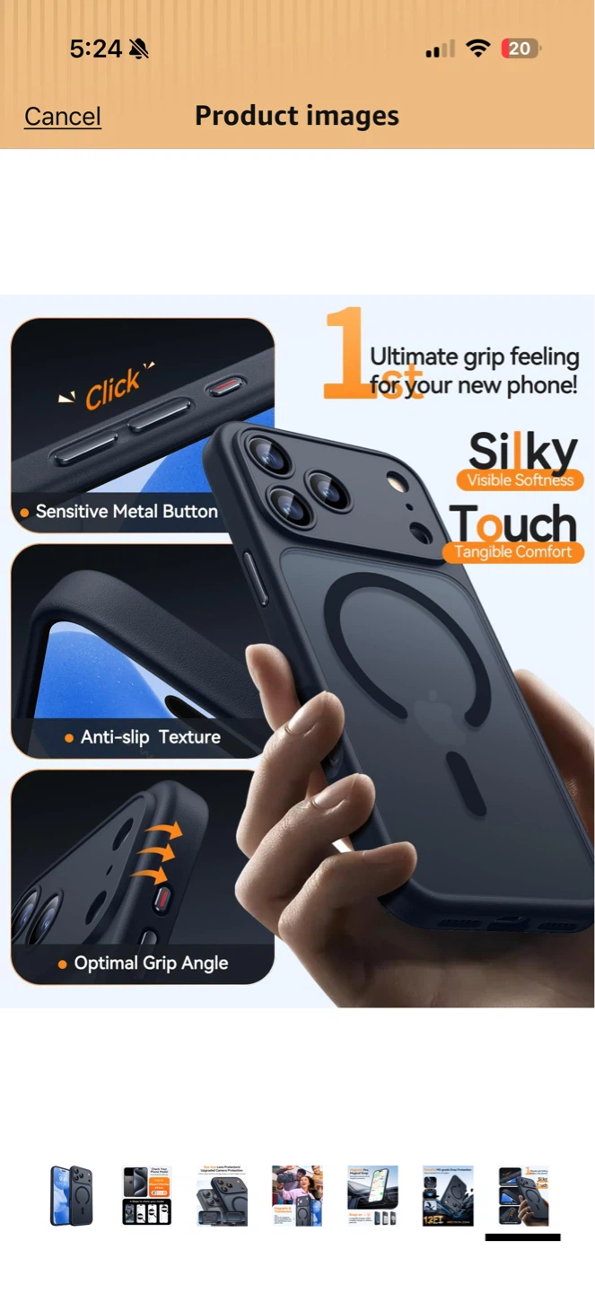 iPhone 14 Pro Max Case - Clear Back with Magnetic Ring - photo 4