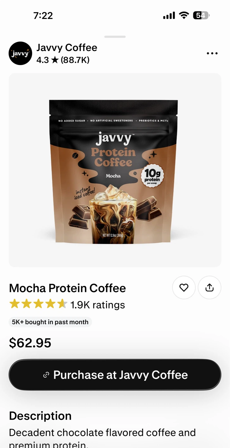 Javvy Protein Coffee - Hazelnut & Mocha Flavours (2 Pouches) - photo 4
