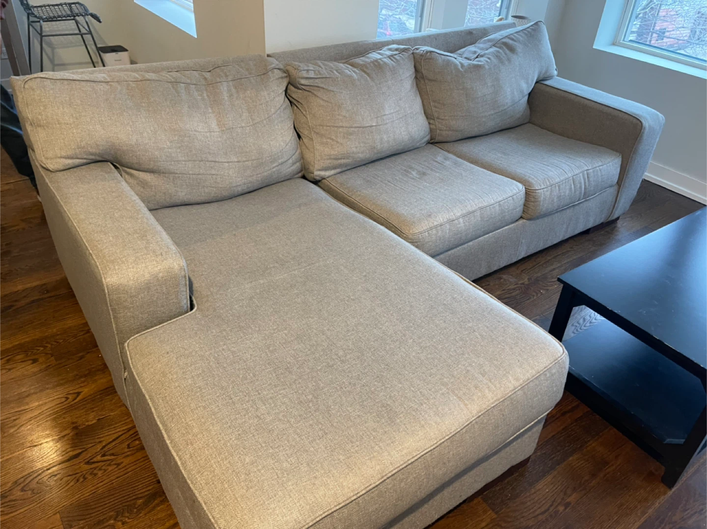 Light Gray Sectional Sofa 2pc with delivery