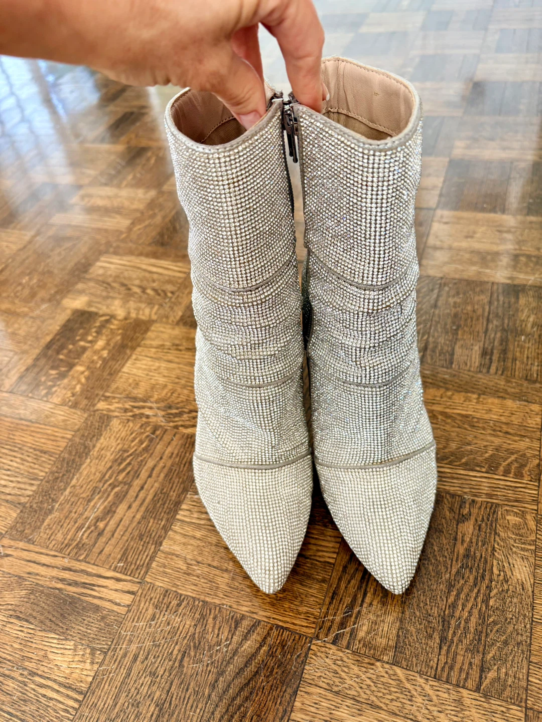 Steve Madden Silver Crystal High Heel Boots - photo 3