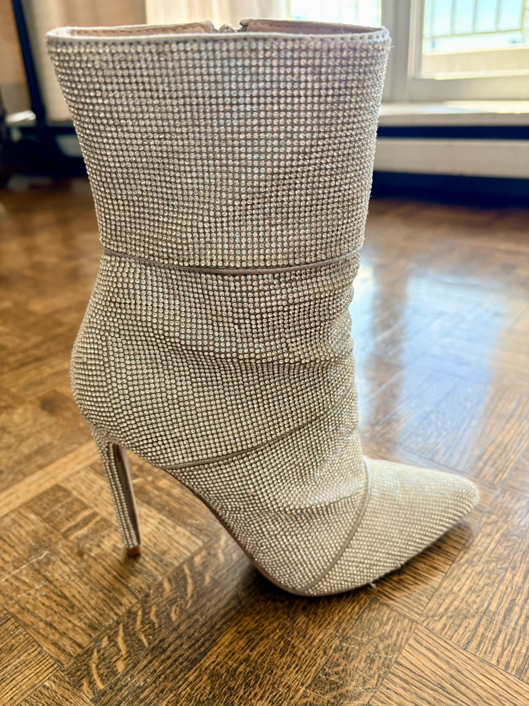 Steve Madden Silver Crystal High Heel Boots - photo 2