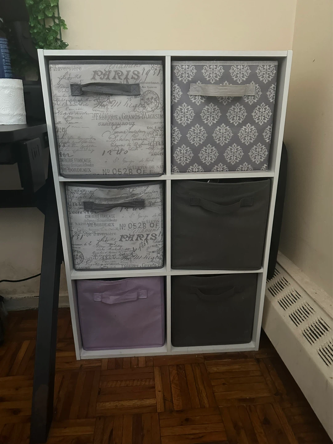 Storage Cube Organizer Unit with Fabric Bins