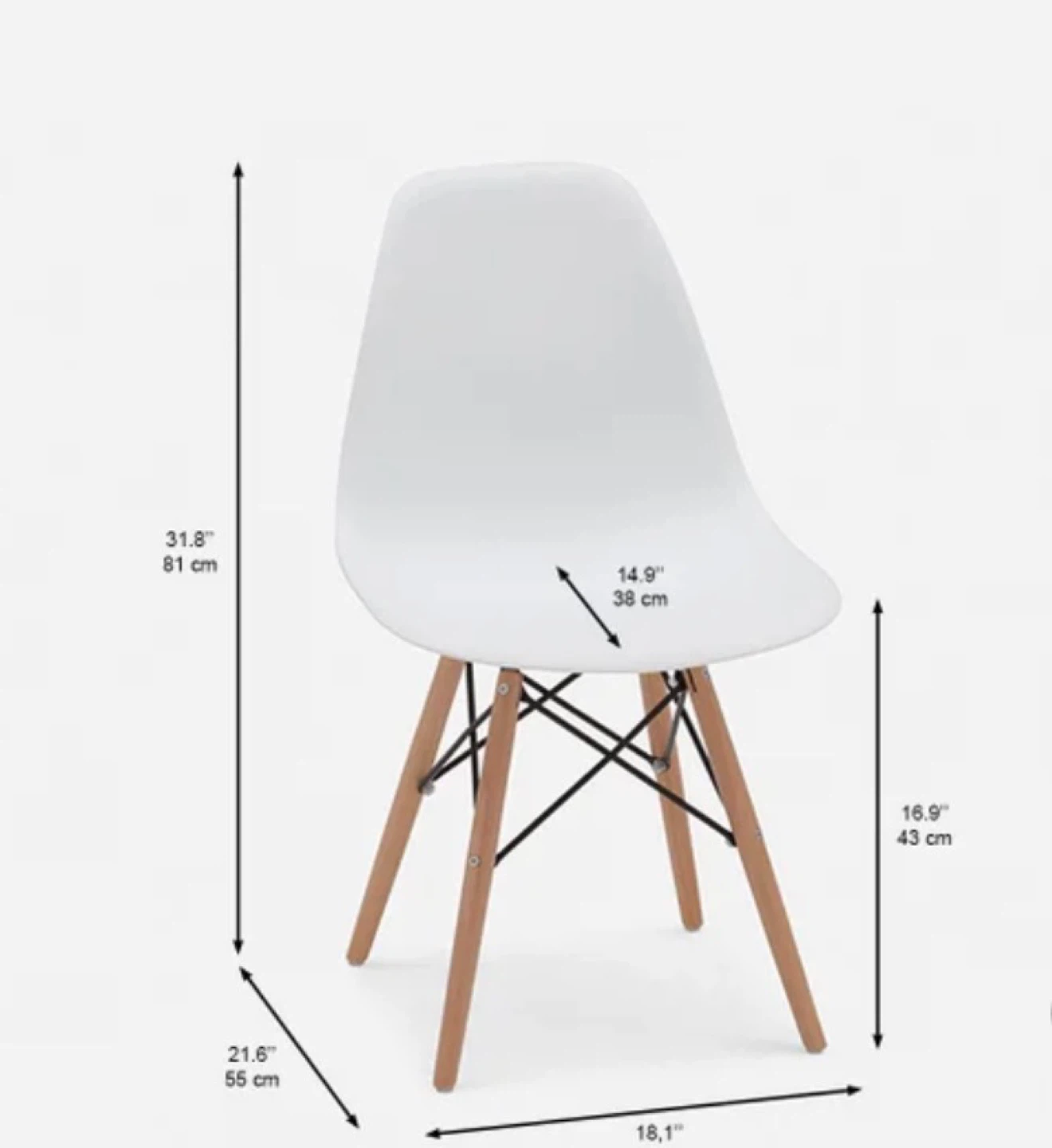 6 Grey Eiffel Dining Chair with Wooden Legs - photo 5