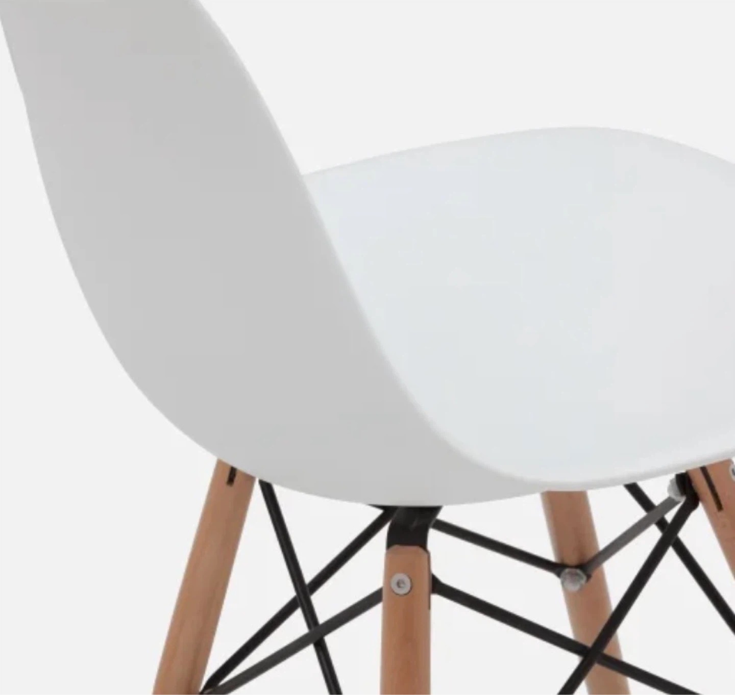 6 Grey Eiffel Dining Chair with Wooden Legs - photo 3