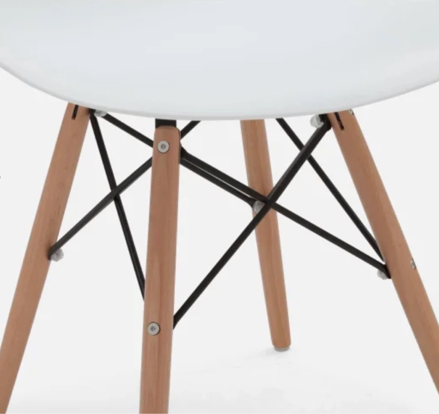 6 Grey Eiffel Dining Chair with Wooden Legs - photo 2