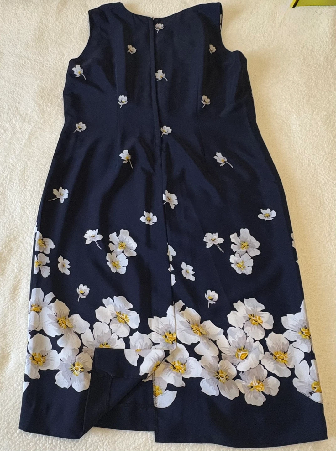 Navy Floral Sleeveless Midi Dress - photo 2