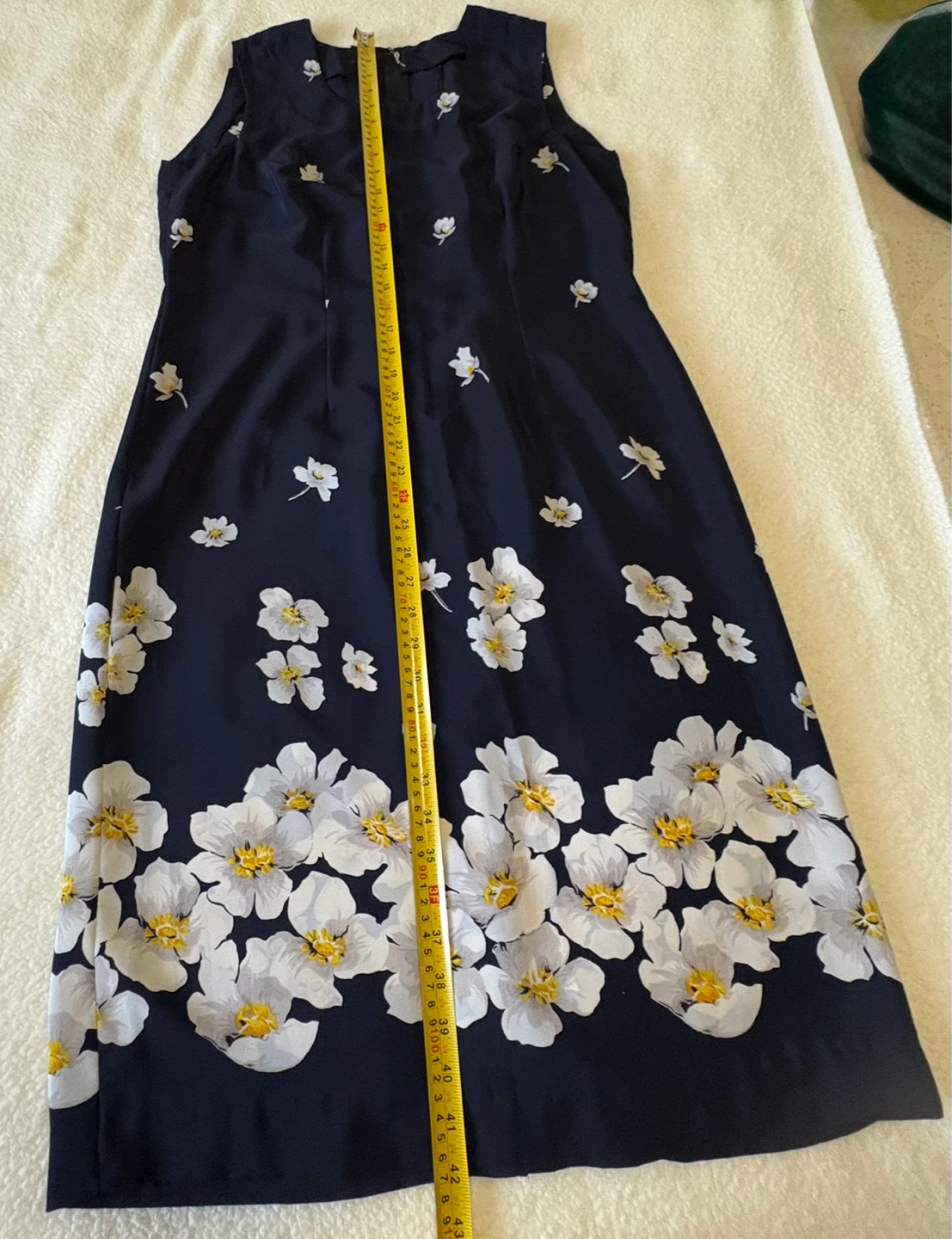 Navy Floral Sleeveless Midi Dress - photo 5