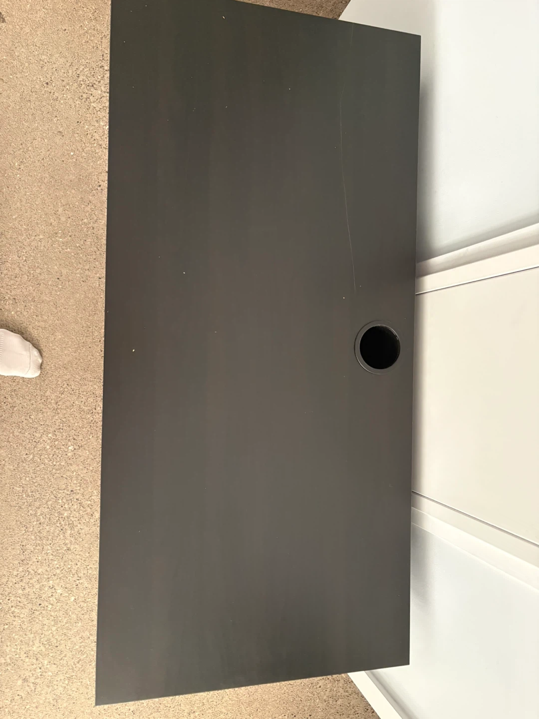 Dark Brown Desk with Drawer and Cabinet - photo 4