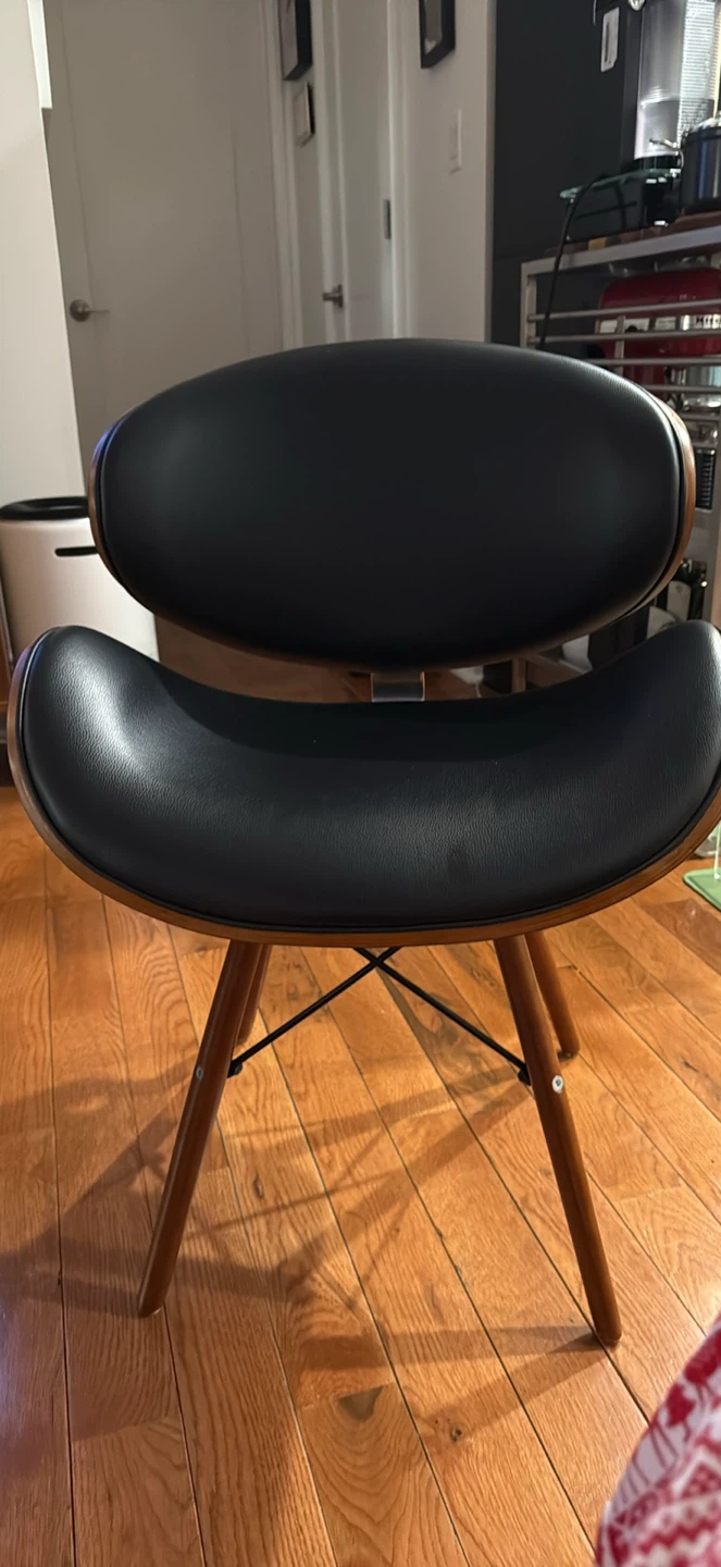 Black Upholstered Accent Chair with Wood Frame