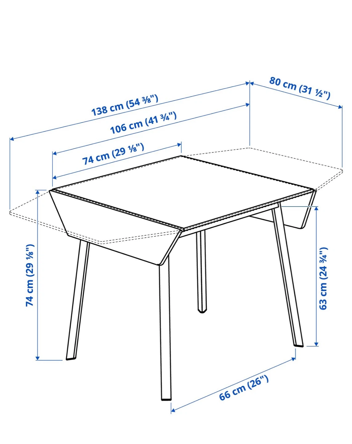 IKEA NORBERG Drop-Leaf Table - photo 4