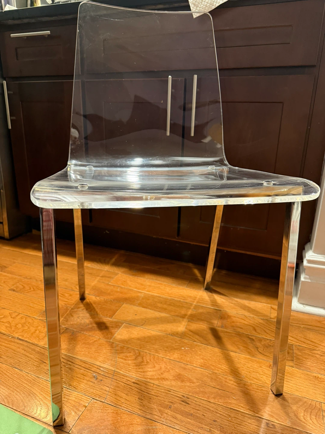 Clear Acrylic Ghost Chair with Chrome Legs