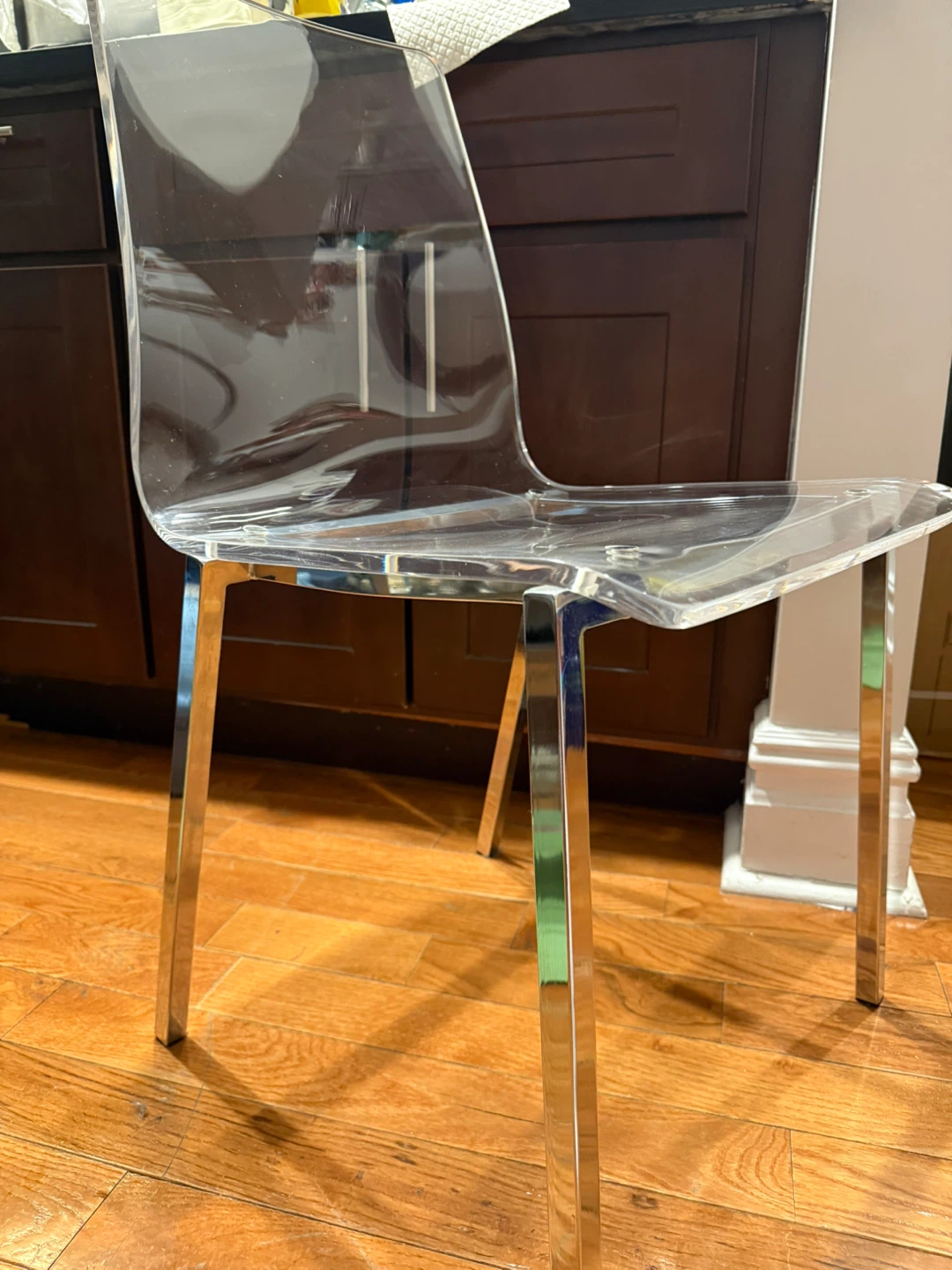 Clear Acrylic Ghost Chair with Chrome Legs - photo 2