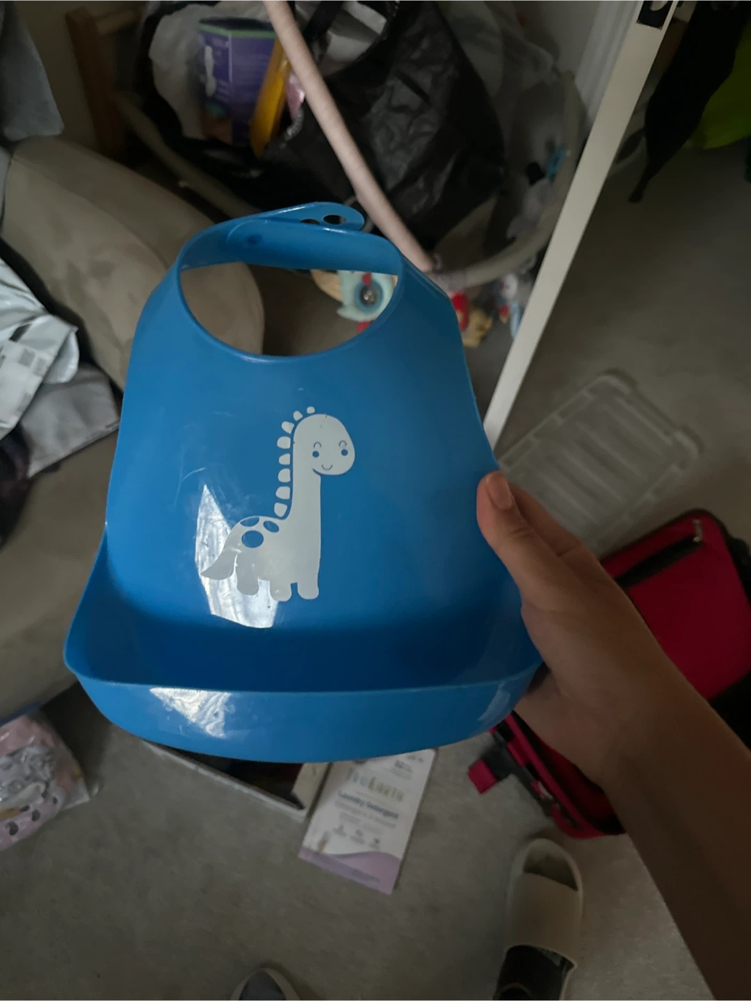 Blue Dinosaur Baby Bib