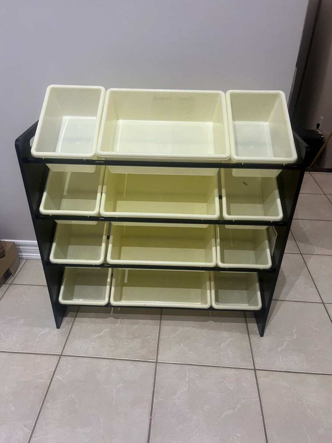Black Toy Organizer with 12 Storage Bins