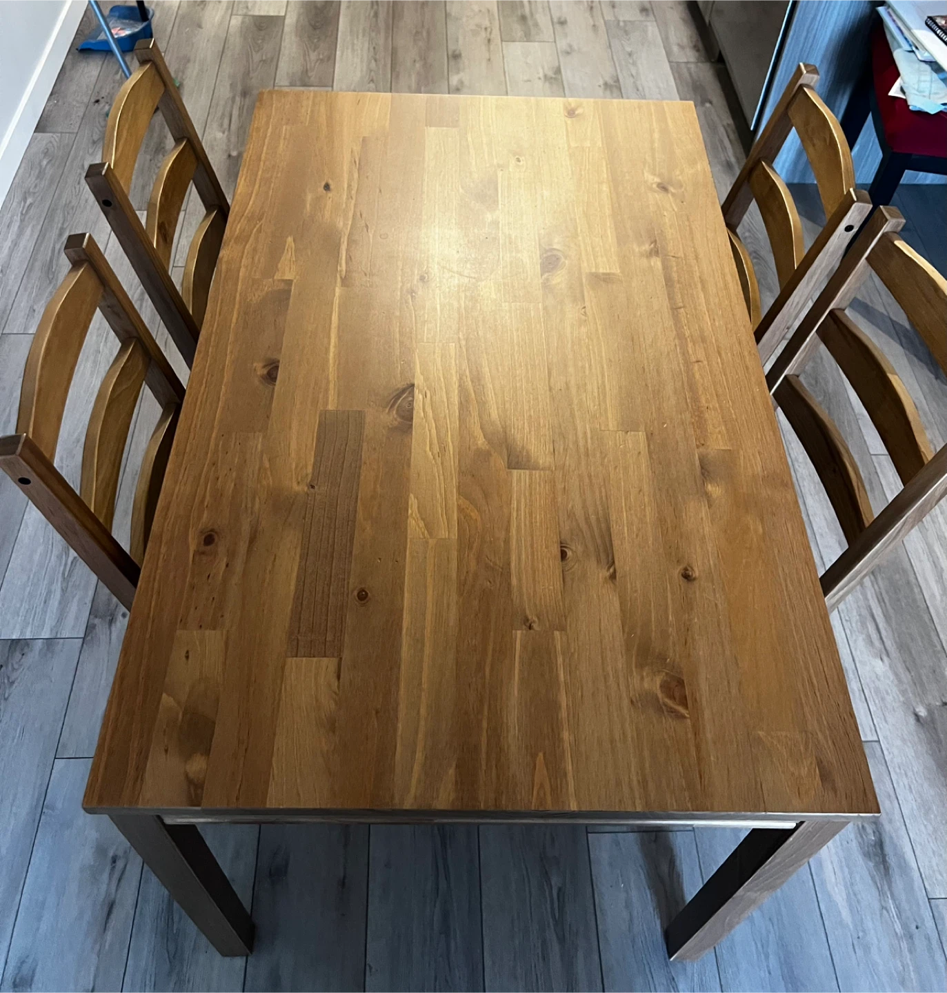 Wooden Dining Table with 4 Chairs