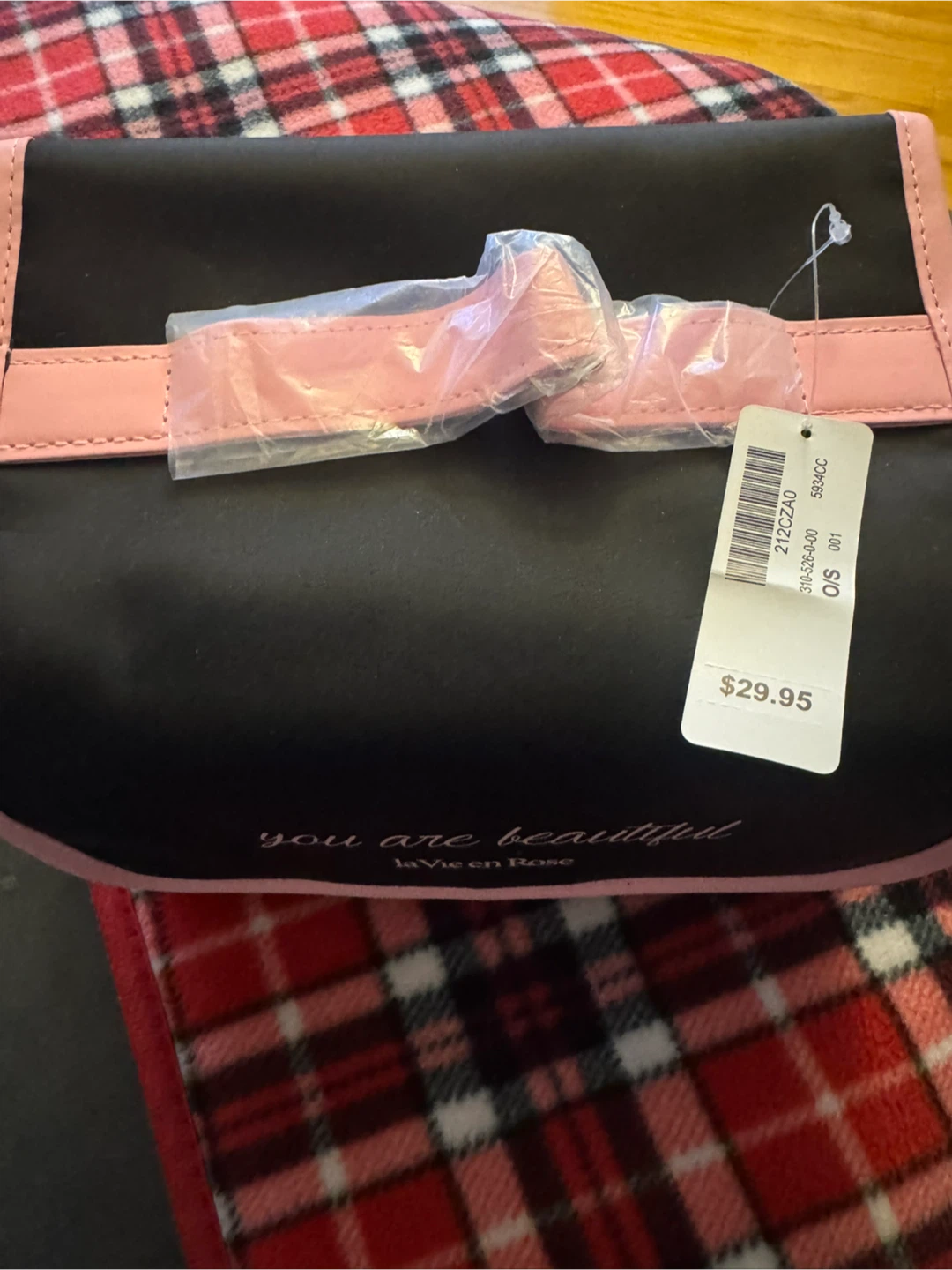 La Vie en Rose Black and Pink Travel Cosmetic Bag - photo 2