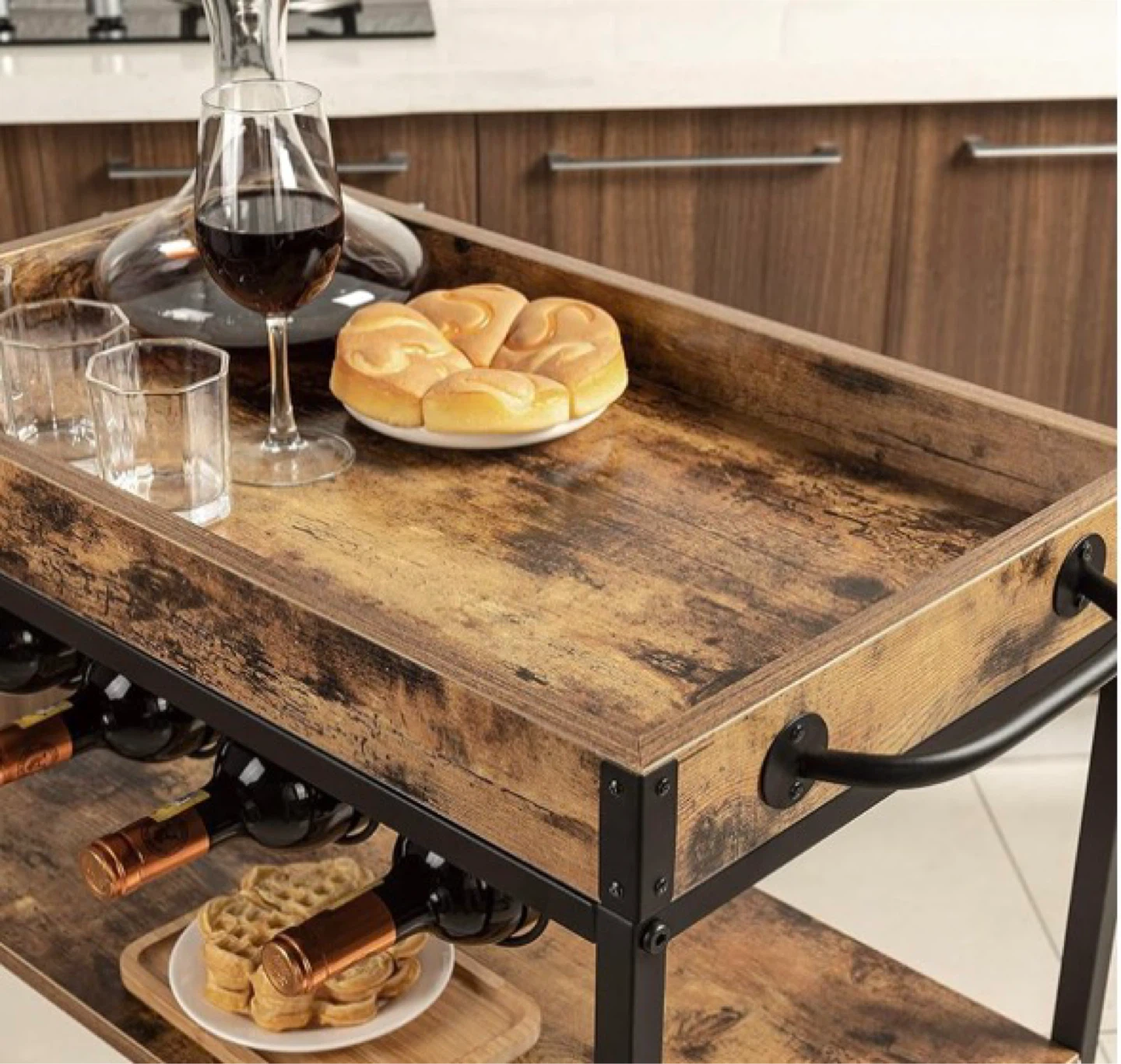 Serving Trolley (Rustic Brown-A) - photo 2