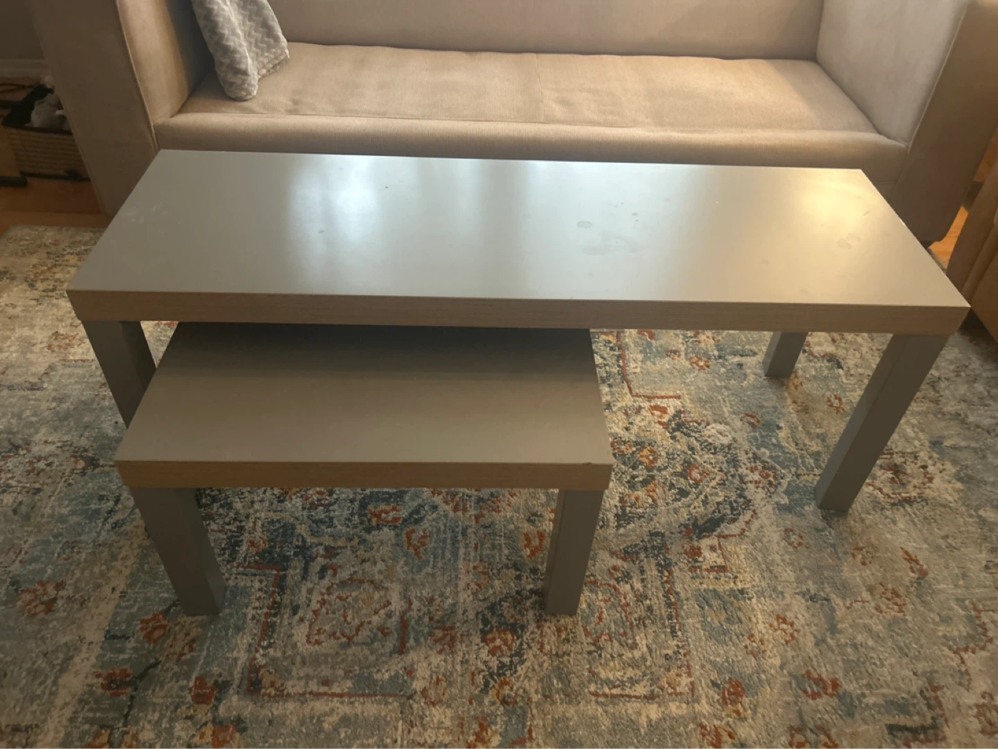 Grey Coffee Table Set with Nesting Table - photo 2