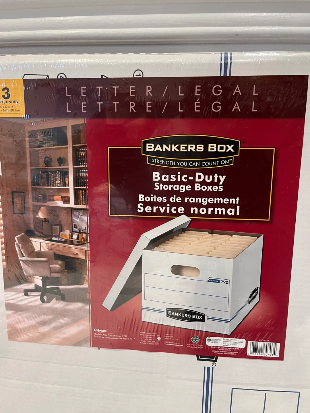 🆕Bankers Box 3-Pack Basic-Duty Letter/Legal Storage Boxes - photo 2