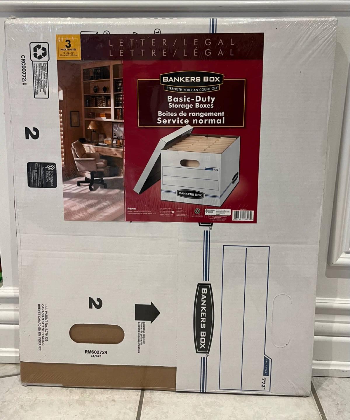 🆕Bankers Box 3-Pack Basic-Duty Letter/Legal Storage Boxes