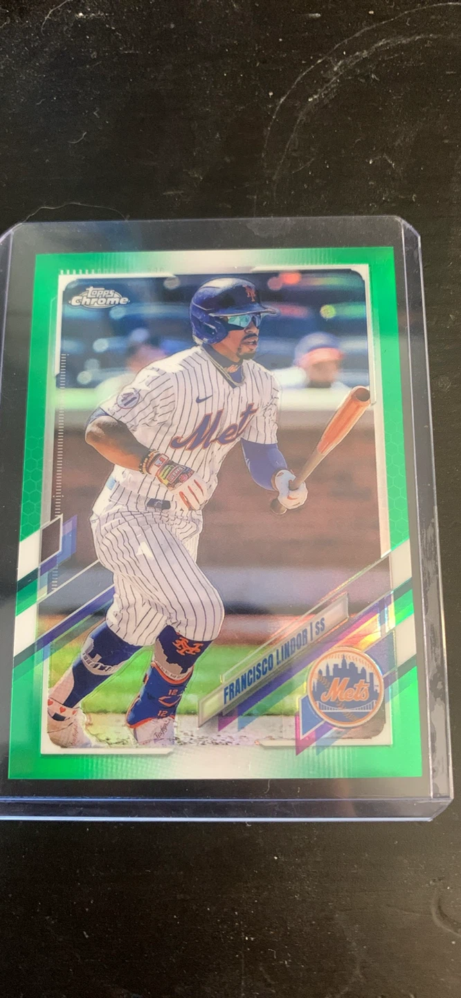 2021 Topps Chrome Francisco Lindor RC Green Refractor #38/75