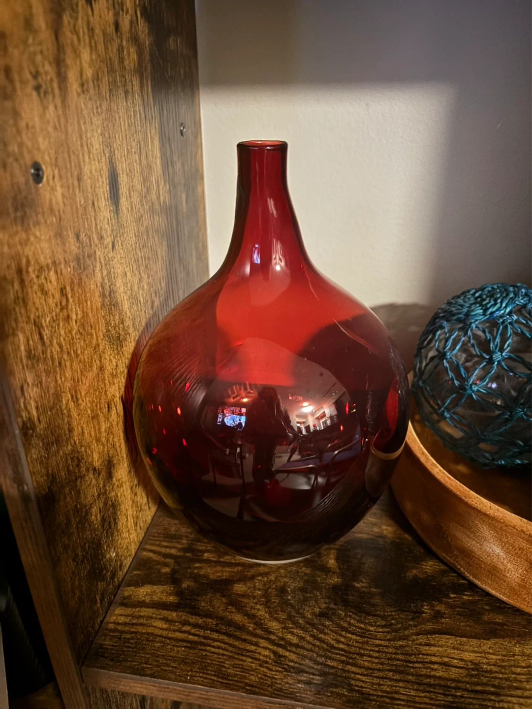 Red Glass Bud Vase - photo 2