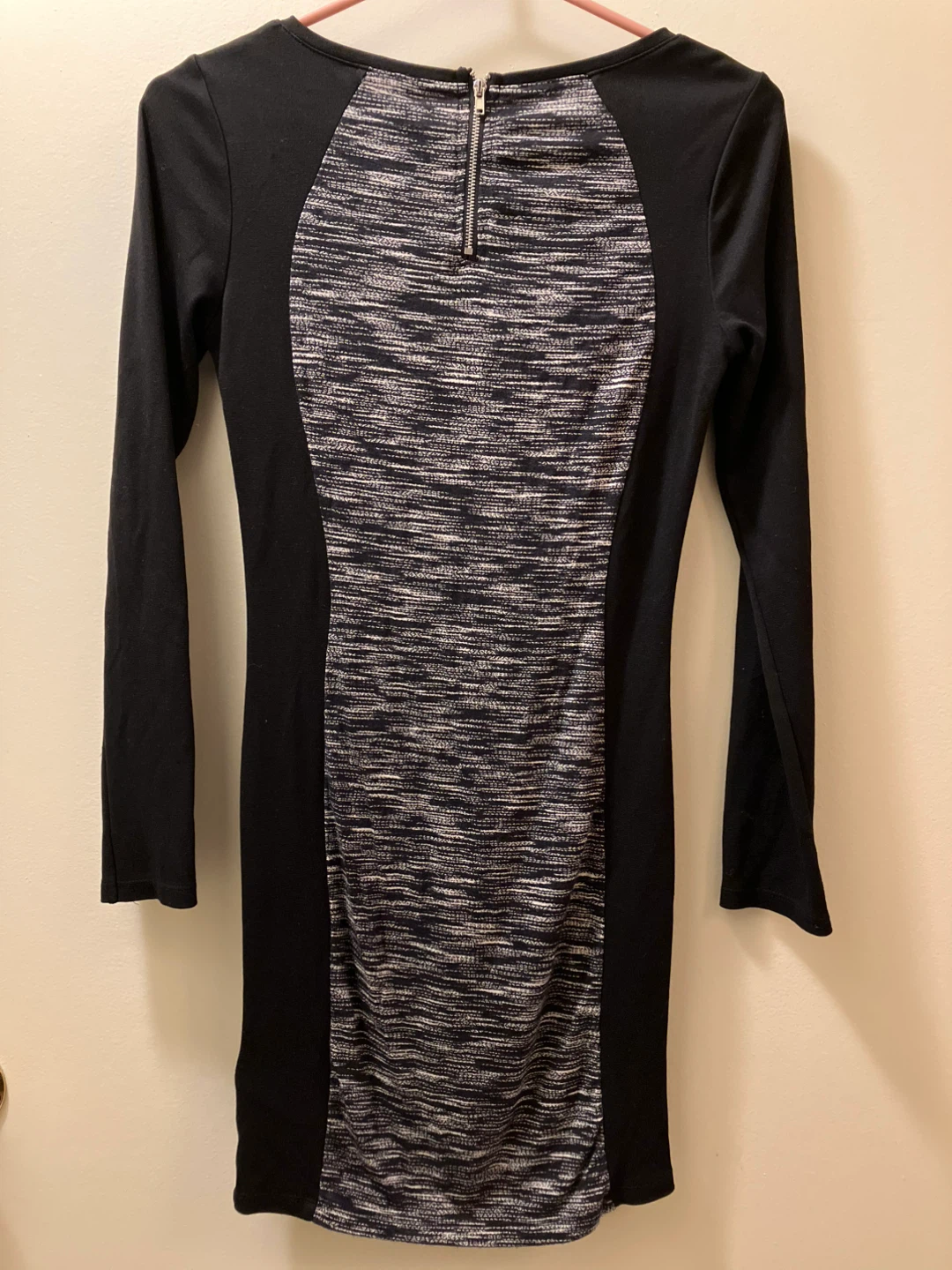 Divided H&M Black & Grey Marled Long Sleeve Dress - photo 2
