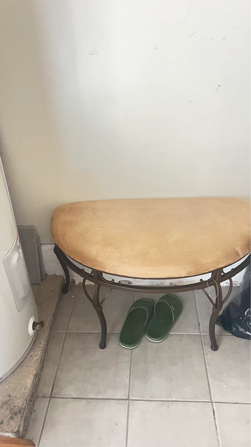 Console bench with upholstered seat