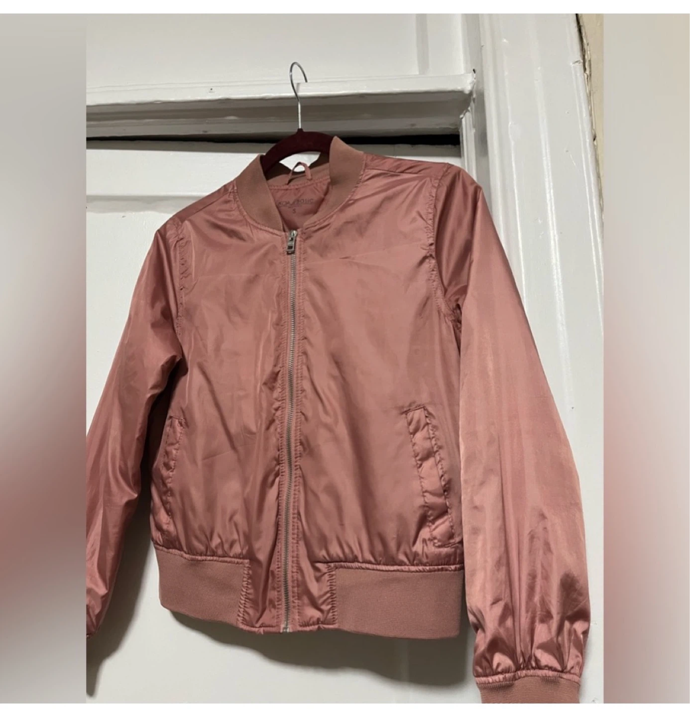 Basic Rose Gold Bomber Jacket - Size S 🌱