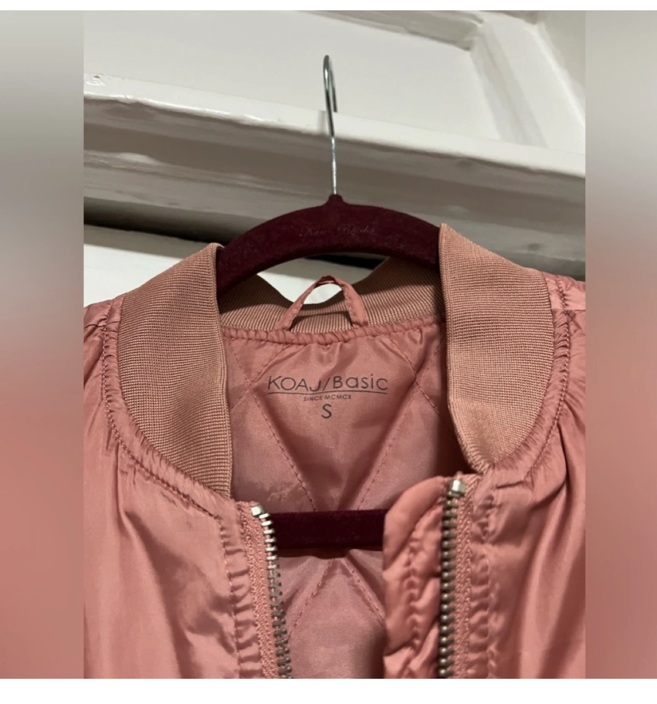 Basic Rose Gold Bomber Jacket - Size S 🌱 - photo 3