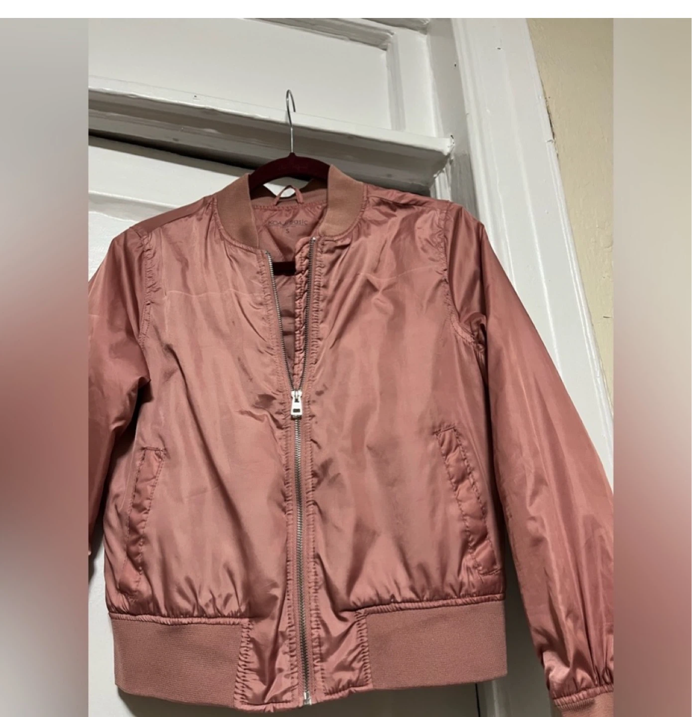Basic Rose Gold Bomber Jacket - Size S 🌱 - photo 4