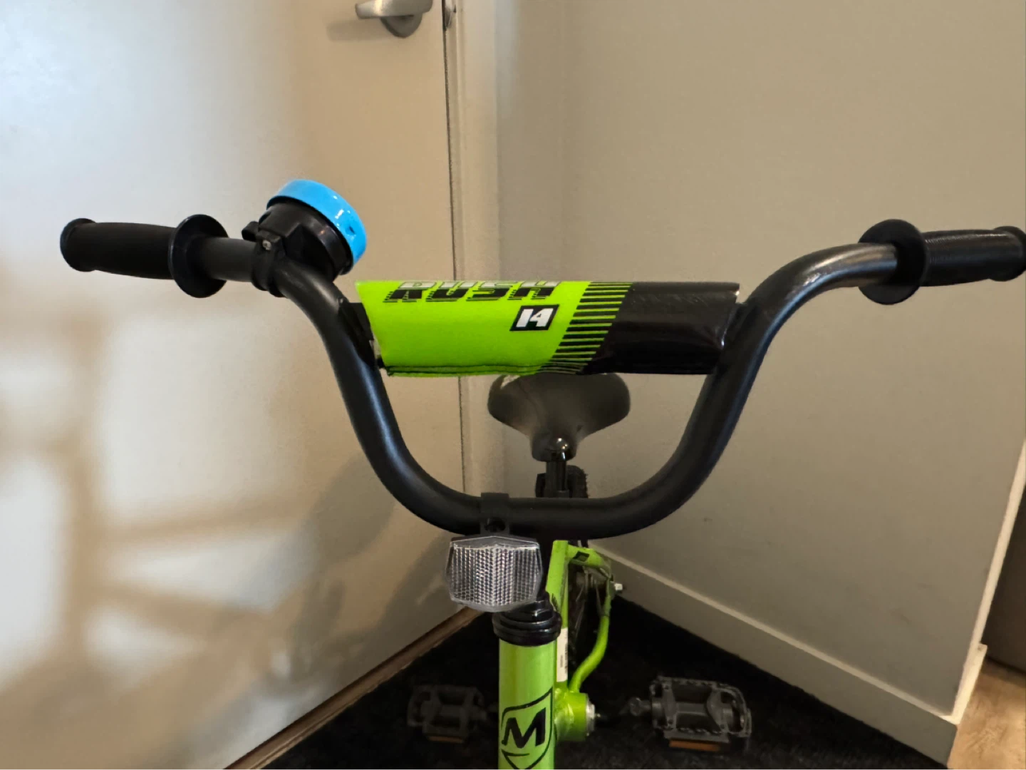 Green Rush 14" Kids Bike with Training Wheels and Helmet - photo 3