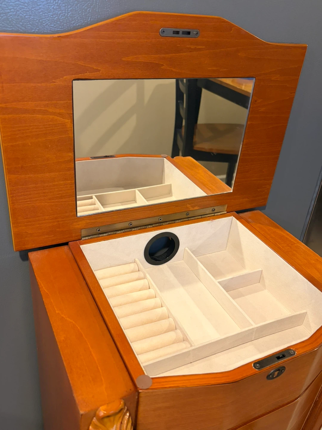Wooden Jewelry Armoire with Mirror - photo 3