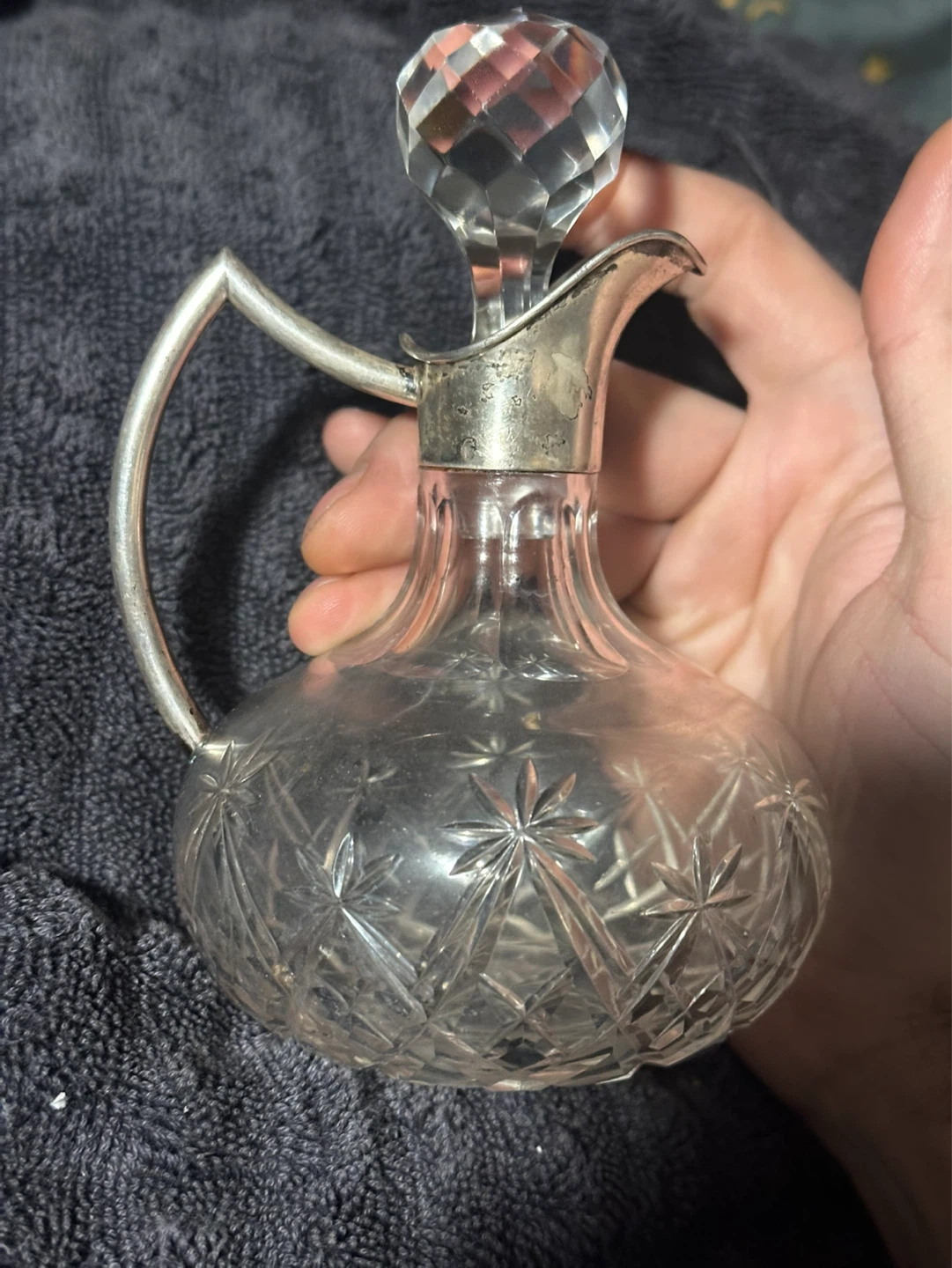 Antique German 800 Silver and Crystal Cruet - photo 3