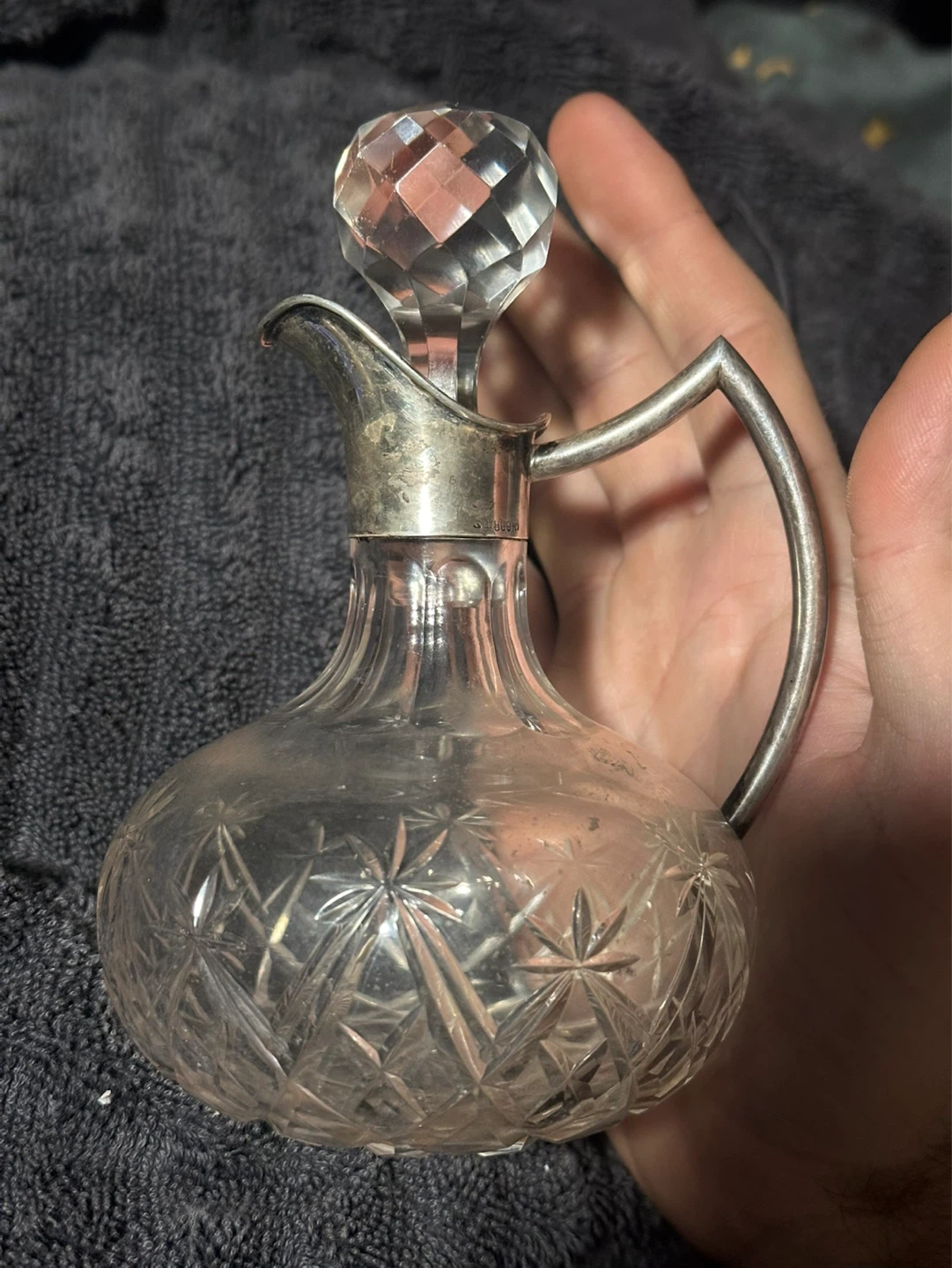 Antique German 800 Silver and Crystal Cruet - photo 2