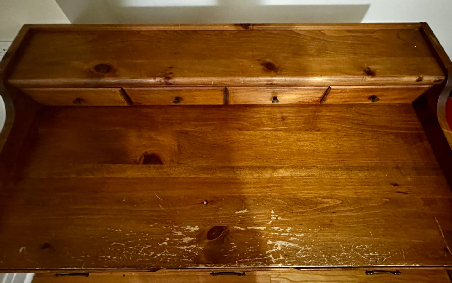 Vintage Wooden Desk with Drawers - photo 4