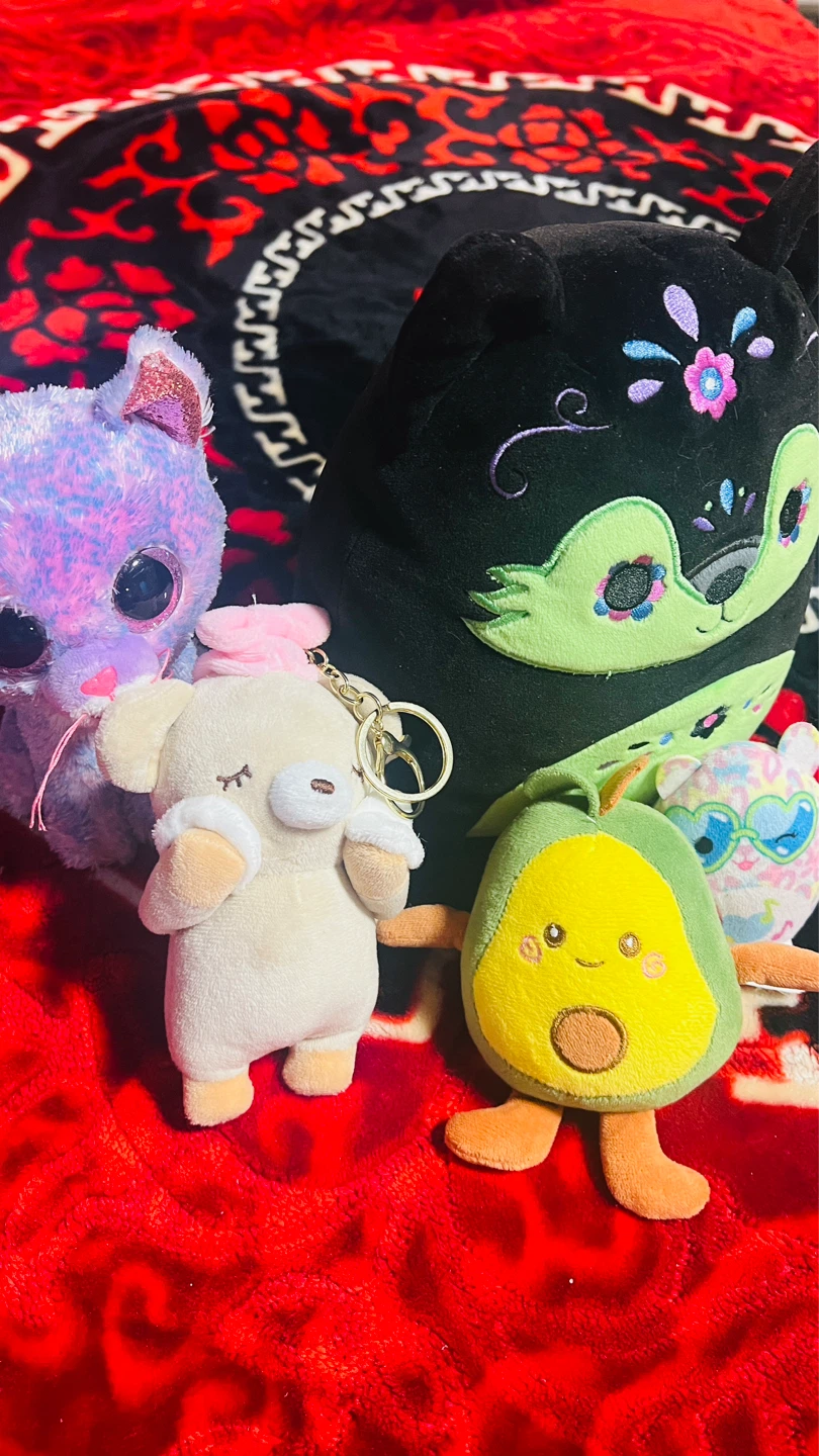 Plush Avocado and Bear Keychains