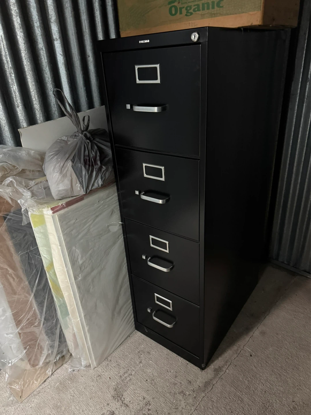 HON Black 4-Drawer Metal Filing Cabinet