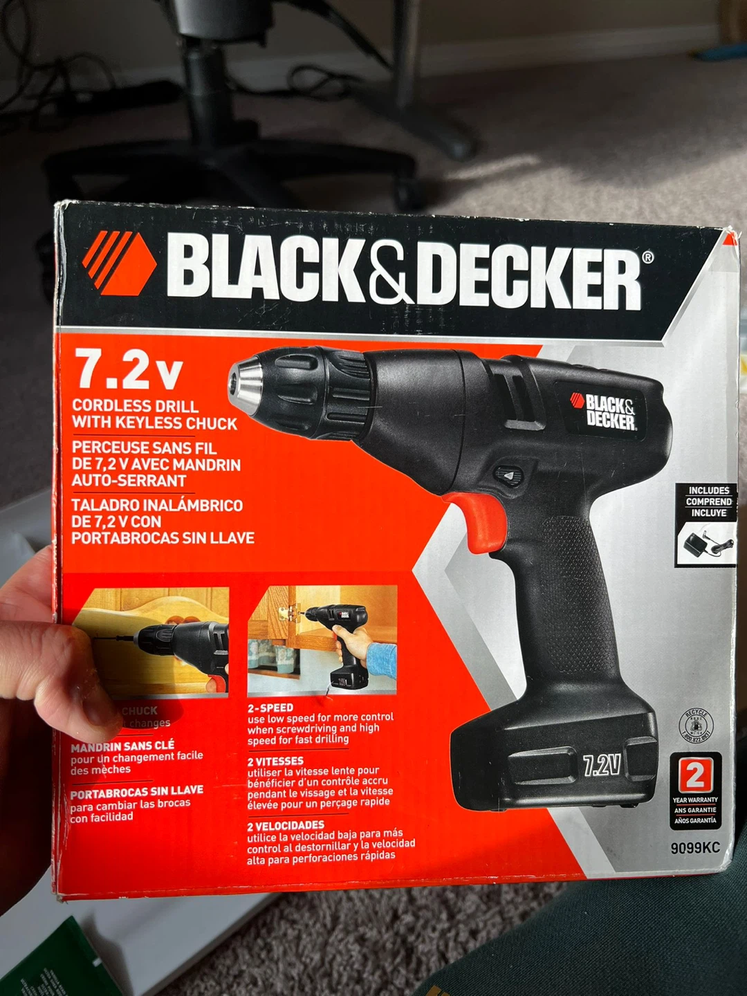 Black & Decker 7.2V Cordless Drill with Keyless Chuck