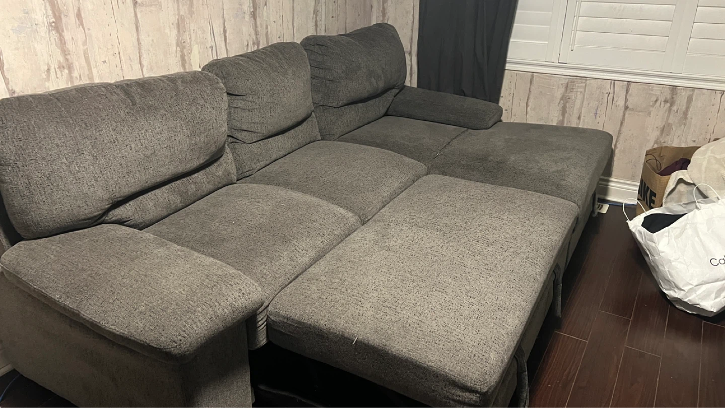 Grey Sectional Sofa with Chaise and Storage - photo 2