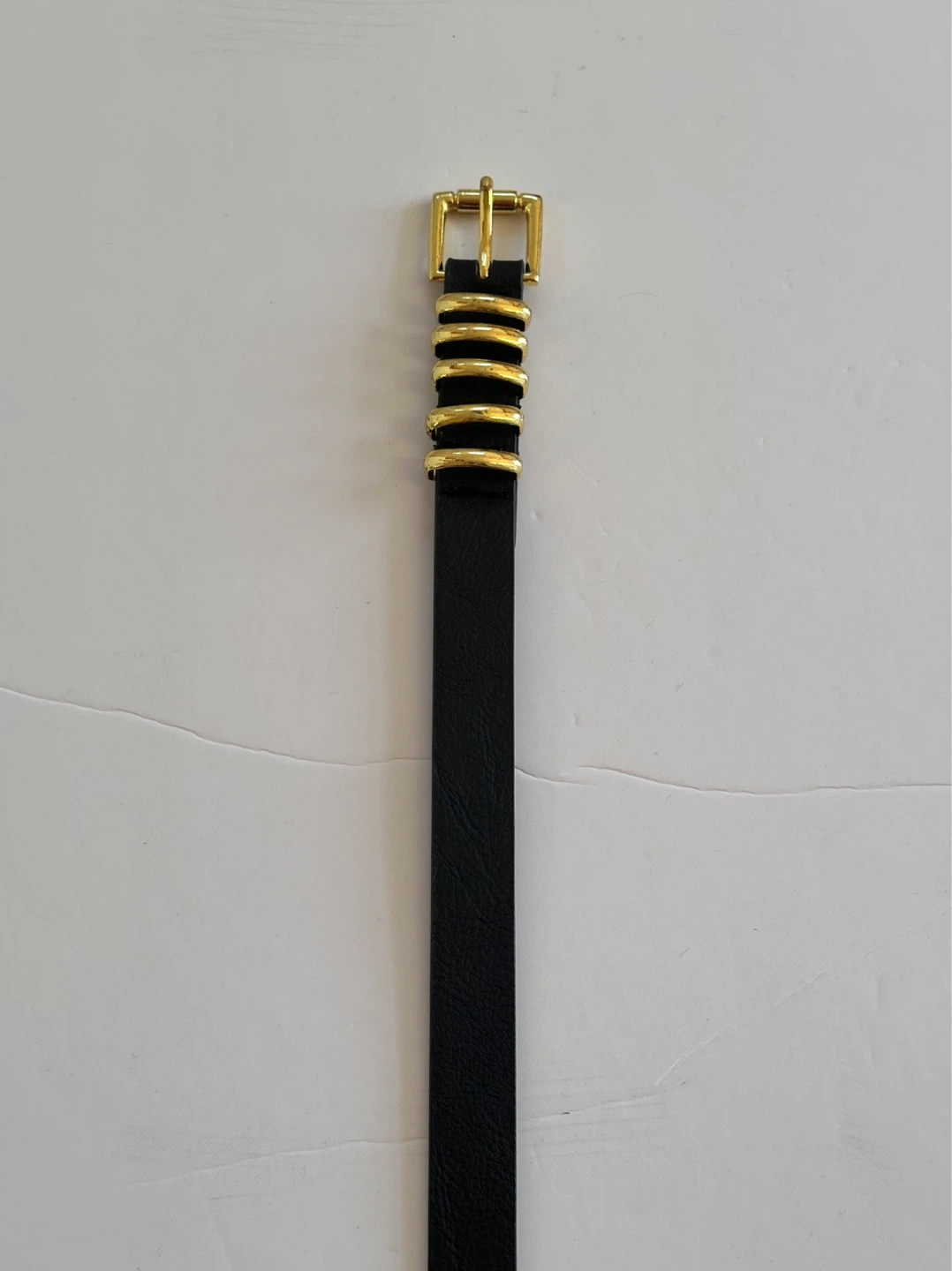 Black Belt with Multiple Gold Buckles