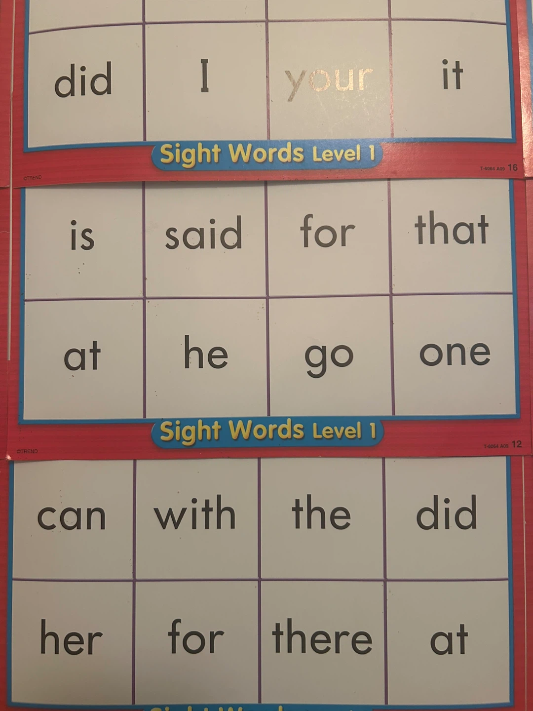 Sight Words Level 1 Bingo Cards - photo 2
