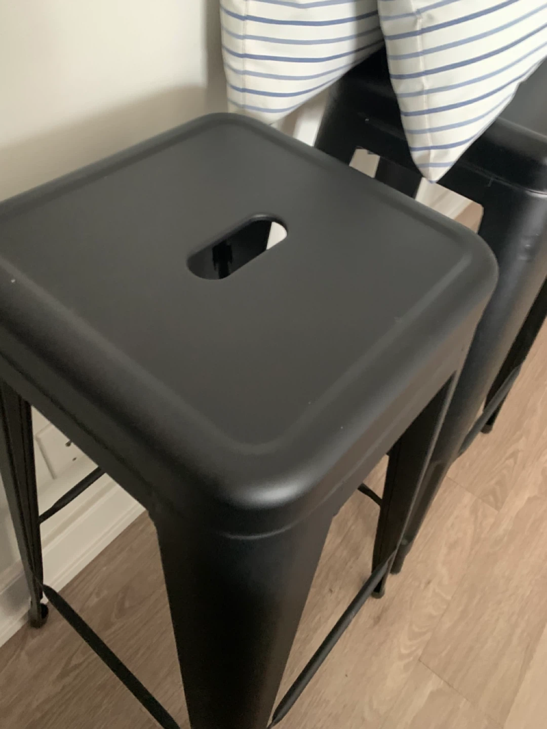 NEW Black Metal Bar Stools (Set of 2)