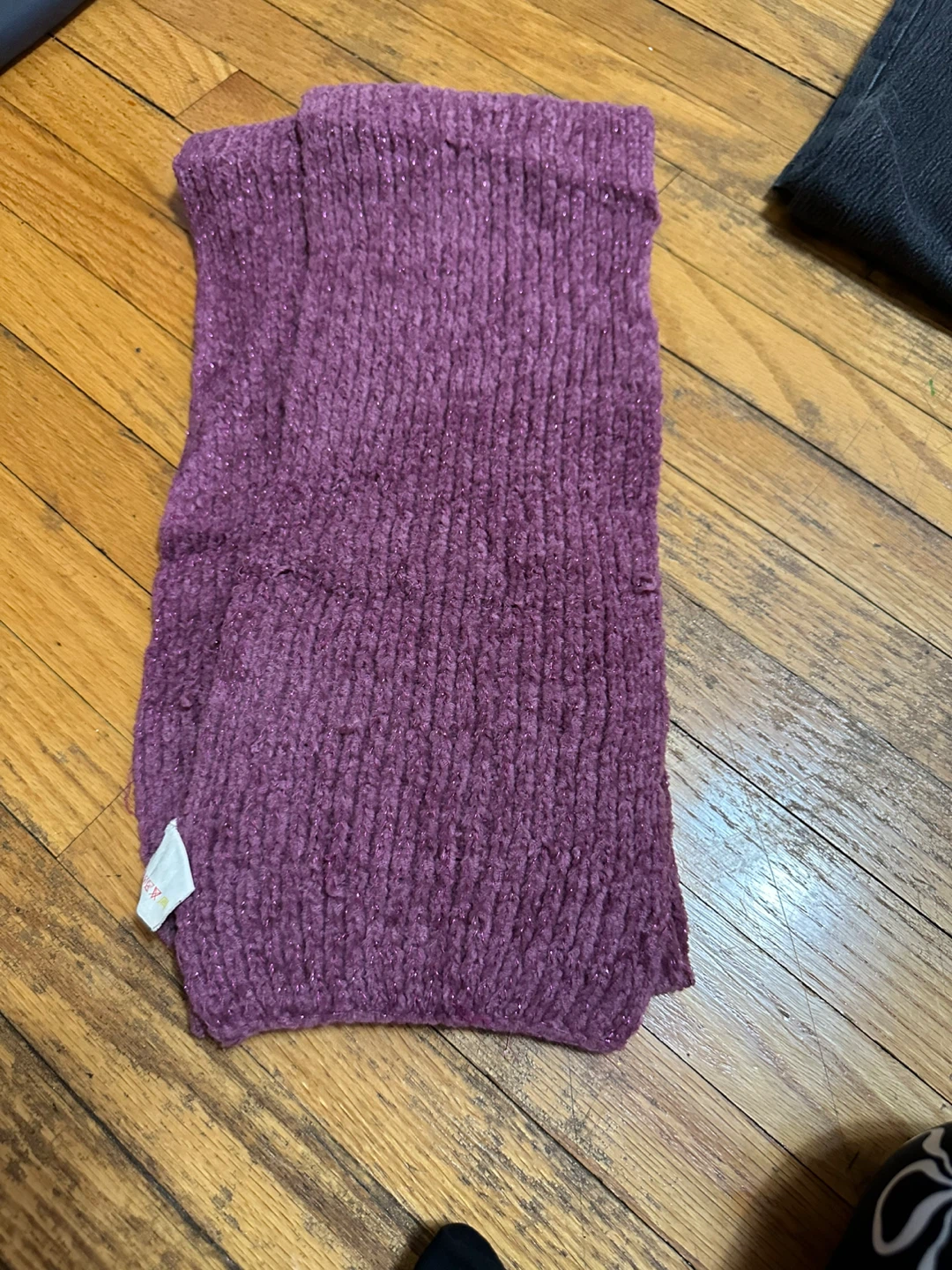 Sparkly Purple Knit Scarf